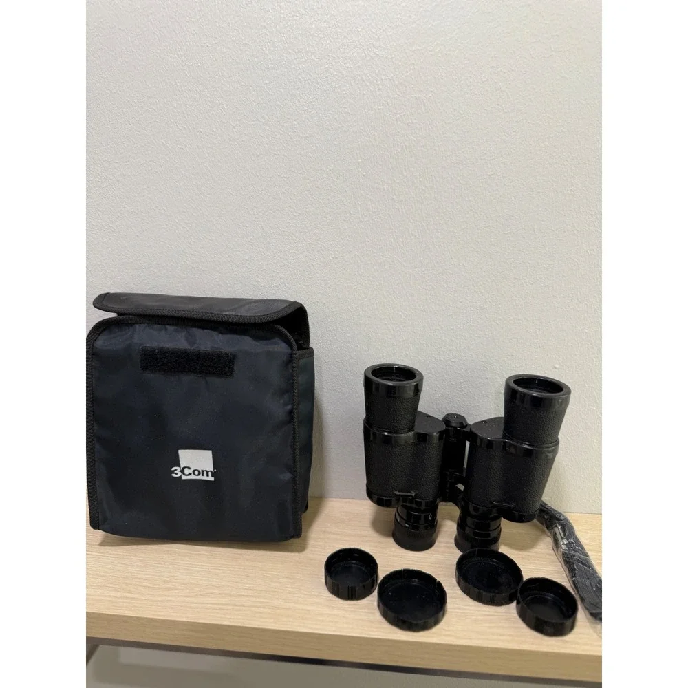 3Com 7X35 Binoculars Luminous Field Optics with Carrying Case and Lens Caps